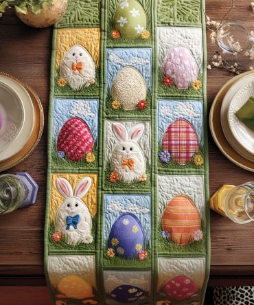 Garden Egg Delight Quilted Table Runner