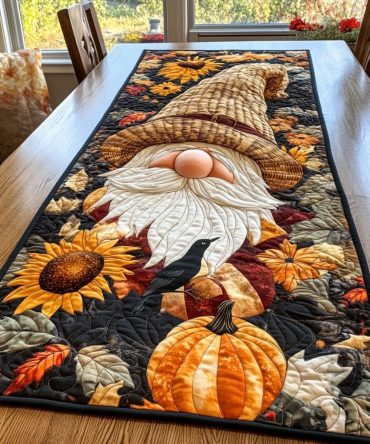 Garden Gnome Quilted Table Runner