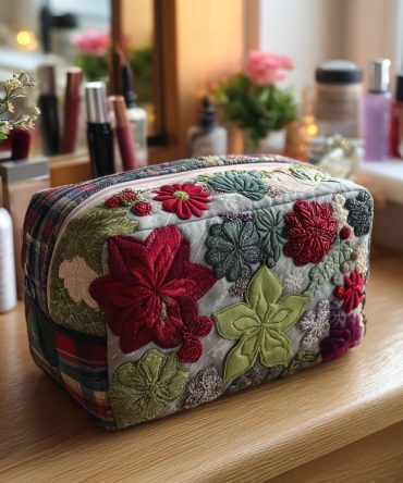 Garden Song Quilted Makeup Bag