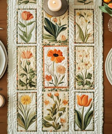 Garden Stripe Quilted Table Runner