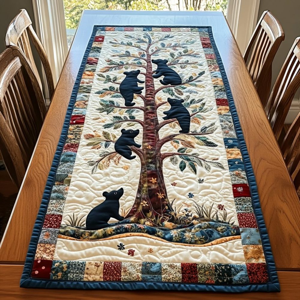 Gentle Bear Quilted Table Runner