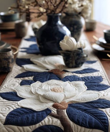 Gentle Blossom Quilted Table Runner