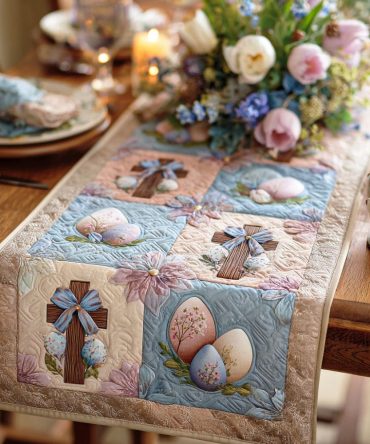 Gentle Bunny Day Quilted Table Runner