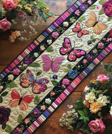 Gentle Flutter Quilted Table Runner