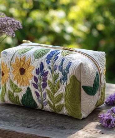 Gentle Meadow Quilted Makeup Bag