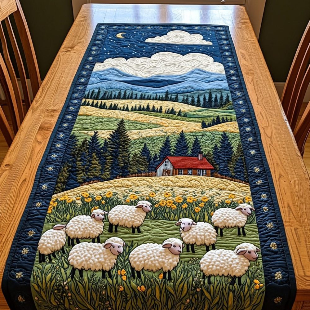 Gentle Pastures Quilted Table Runner
