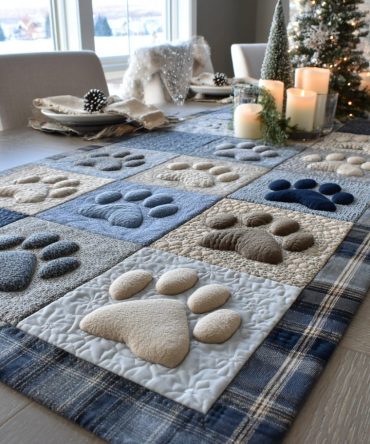 Gentle Paws Quilted Table Runner