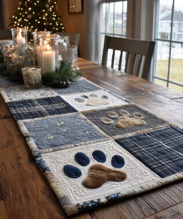 Gentle Paws Quilted Table Runner