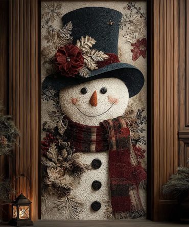 Gentle Snow Quilted Door Cover