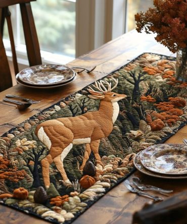 Gentle Stag Quilted Table Runner
