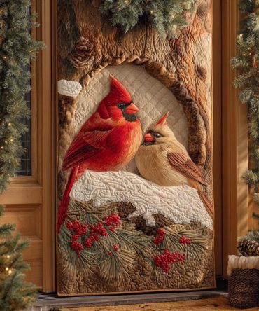 Gentle Winter Rest Quilted Door Cover