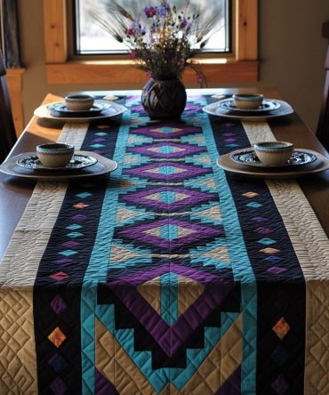 Geometric Legend Quilted Table Runner