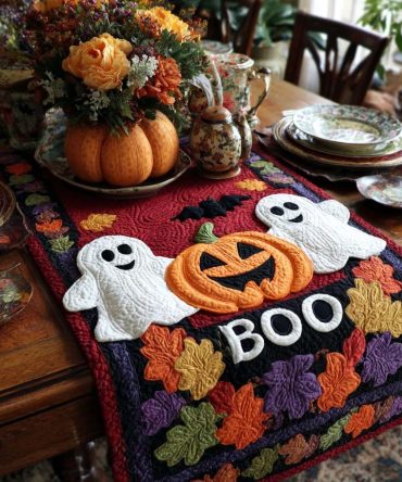 Ghostly Glow Quilted Table Runner