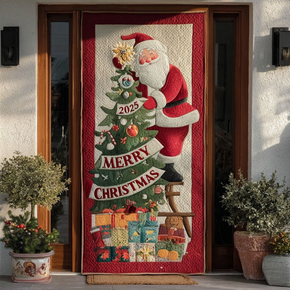 Gift-Giver Santa Quilted Door Cover
