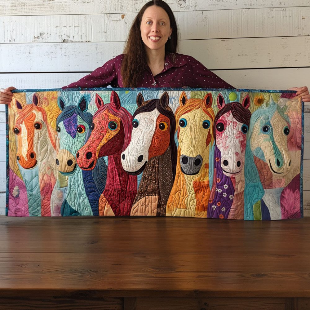 Giggle Gallop Quilted Table Runner