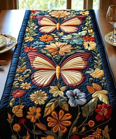 Gilded Wings Quilted Table Runner