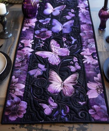 Gilded Wings Quilted Table Runner