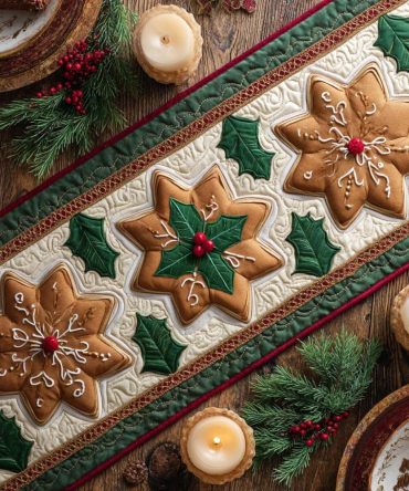 Ginger Star Quilted Table Runner