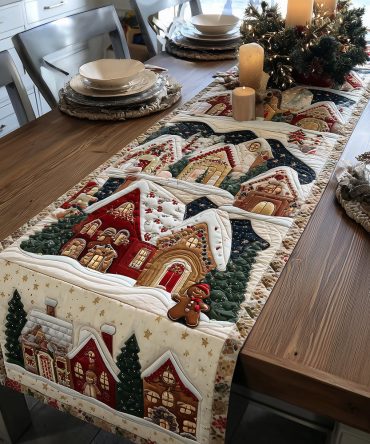 Ginger Wonderland Quilted Table Runner