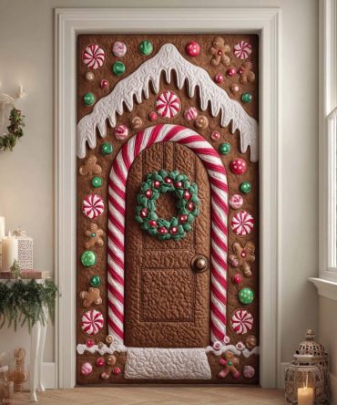 Ginger Wreath Cottage Quilted Door Cover