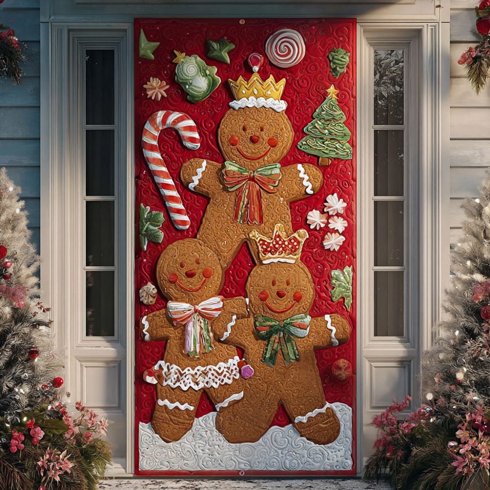 Gingerbread Joy Quilted Door Cover