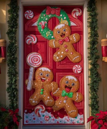 Gingerbread Tale Quilted Door Cover
