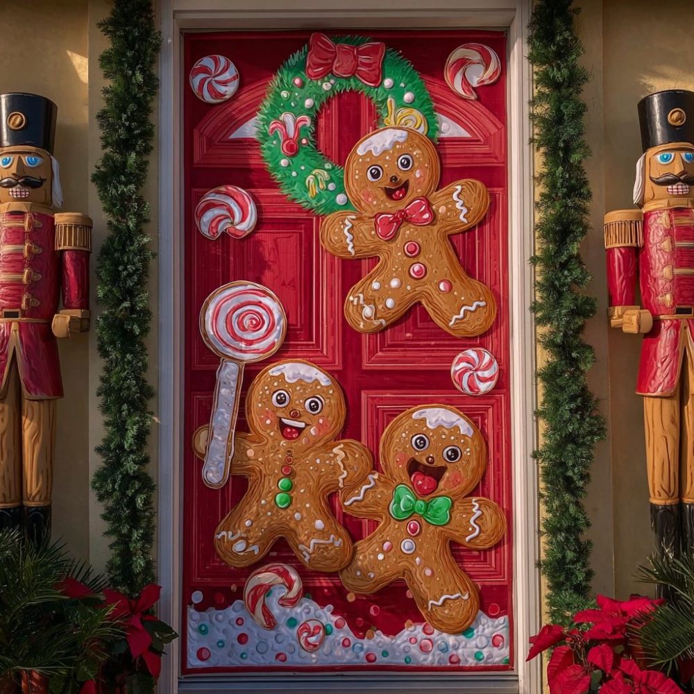 Gingerbread Tale Quilted Door Cover