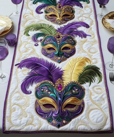 Glitter Fleur Quilted Table Runner