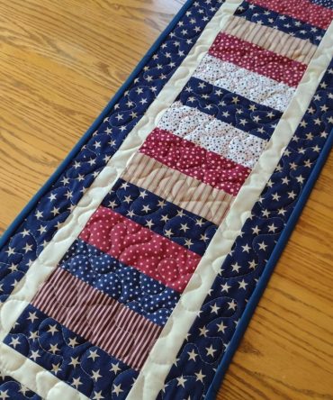 Glory Stars Quilted Table Runner