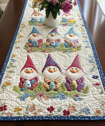 Gnome Joy Quilted Table Runner