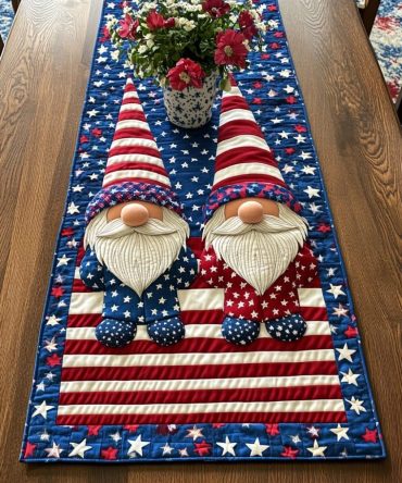 Gnome Nation Quilted Table Runner