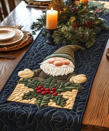 Gnome Noel Quilted Table Runner