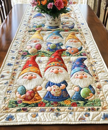 Gnome World Quilted Table Runner