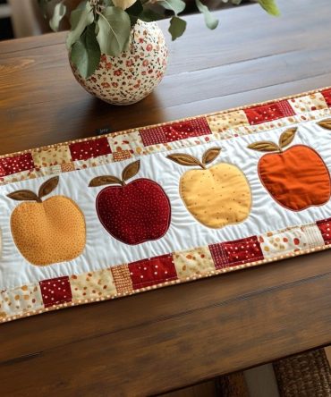 Golden Charm Quilted Table Runner
