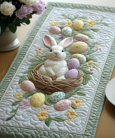 Golden Basket Quilted Table Runner