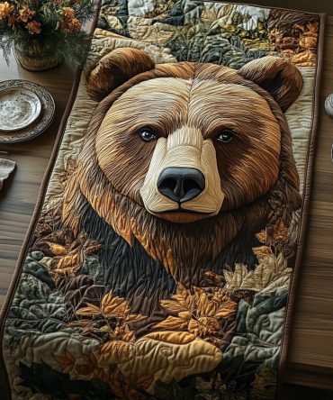 Golden Bear Quilted Table Runner