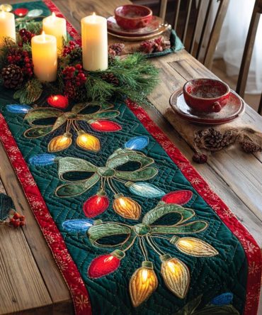 Golden Bells Quilted Table Runner
