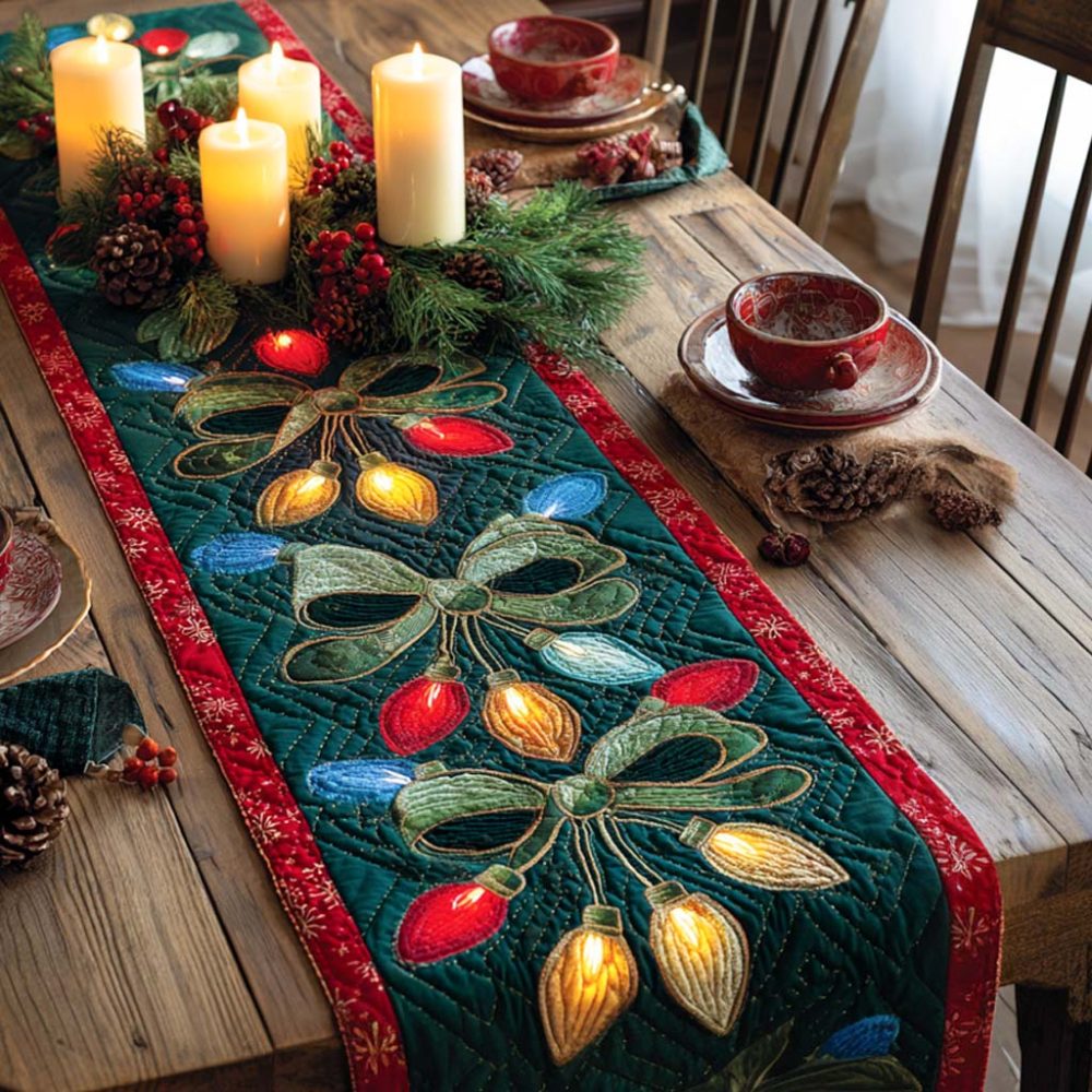 Golden Bells Quilted Table Runner