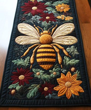 Golden Buzz Quilted Table Runner