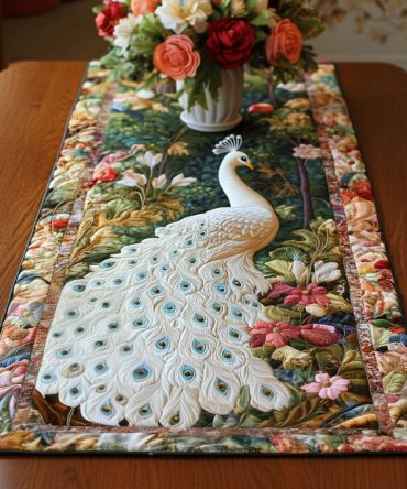 Golden Charm Quilted Table Runner