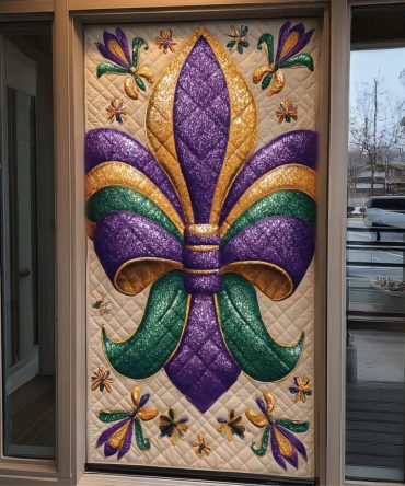 Golden Crescent Night Quilted Door Cover