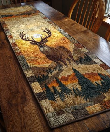 Golden Dusk Quilted Table Runner