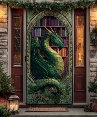 Golden Ember Quilted Door Cover