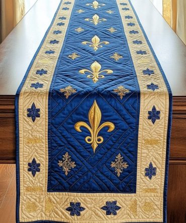 Golden Emblem Quilted Table Runner