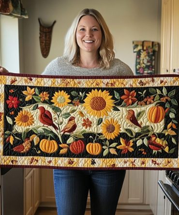Golden Fall Quilted Table Runner