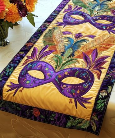 Golden Flair Quilted Table Runner