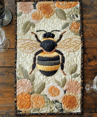 Golden Flight Quilted Table Runner