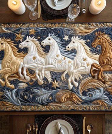 Golden Gallop Quilted Table Runner
