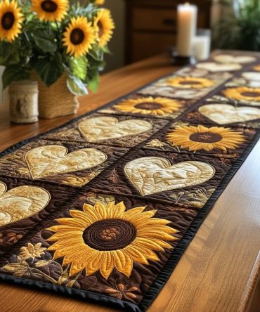 Golden Garden Quilted Table Runner