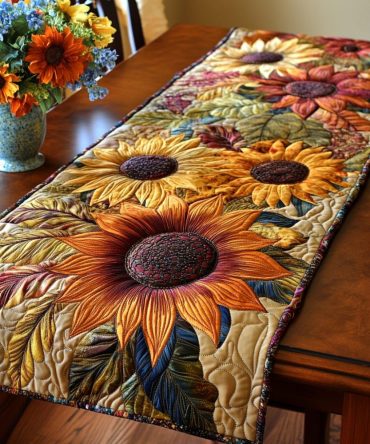 Golden Garden Quilted Table Runner